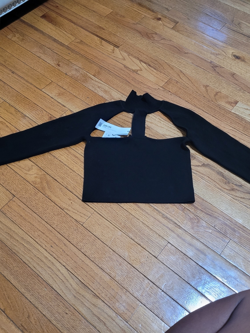 Zara Black Cutout Knit Sweater - Picture 3 of 5